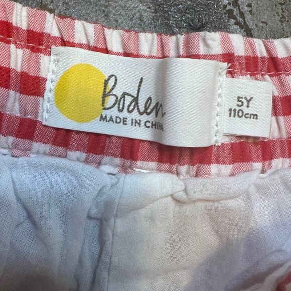 Mini Boden Frill Hem Shorts - Hotchpotch Gingham Sz 5 - Picture 5 of 6